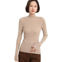 Knitted Women's Sweater with Half Turtleneck - Sophie