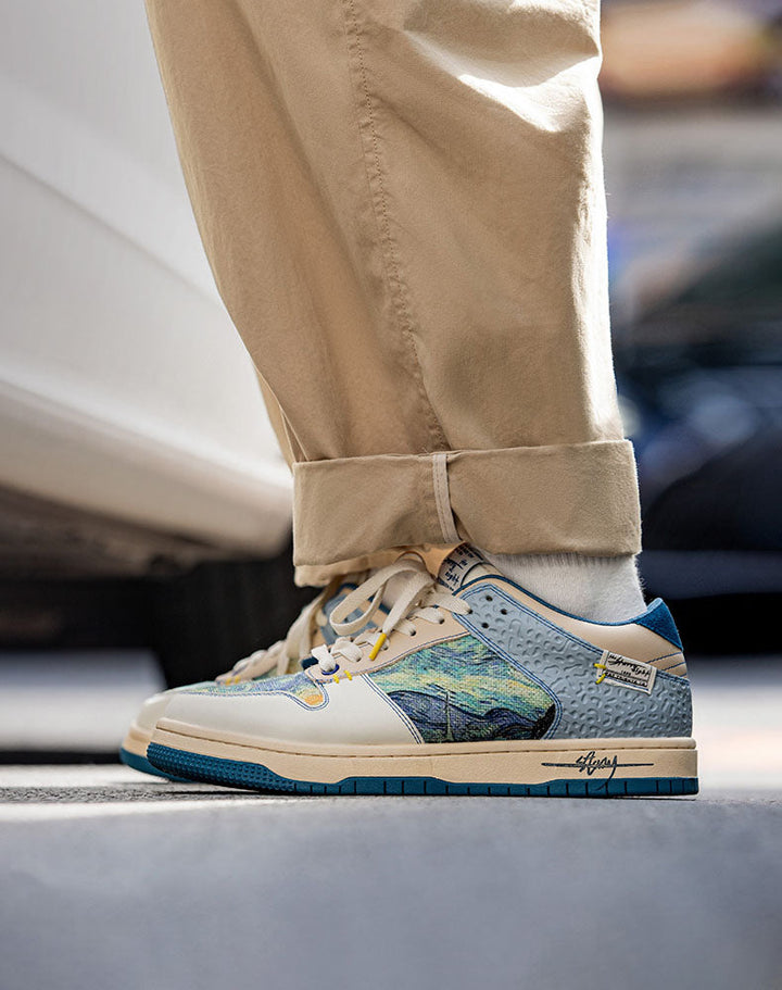 Artistic Unisex Sneakers with Starry Night Design and Comfortable Sole - Lior