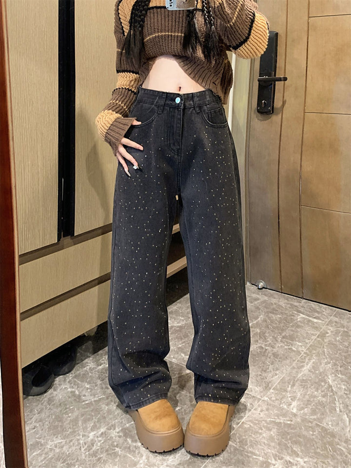Women's Glitter Jeans for a Sparkling Look - Jade