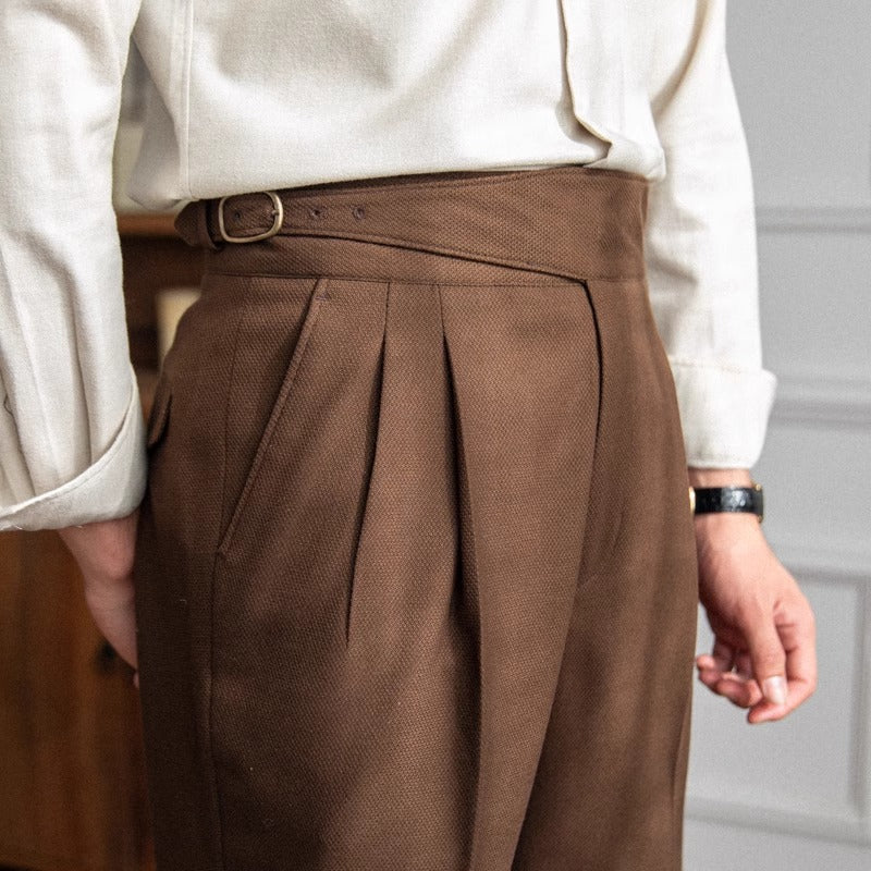 Classic Men's Pants with Buckle - Oliver