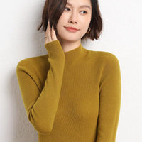 Knitted Women's Sweater with Half Turtleneck - Sophie