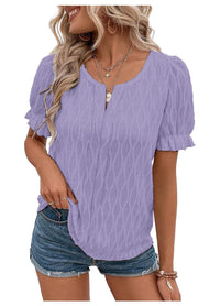 Airy & stylish women's puff sleeve shirt with lace detail – Noemi