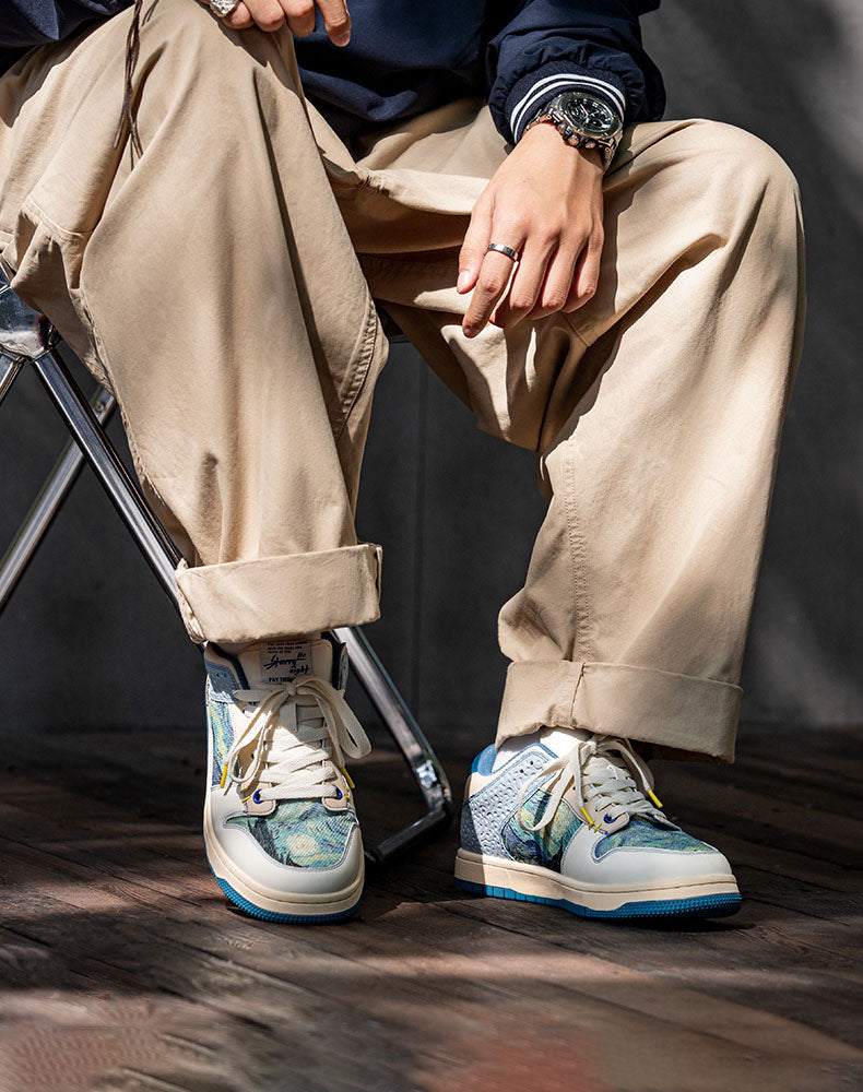 Artistic Unisex Sneakers with Starry Night Design and Comfortable Sole - Lior