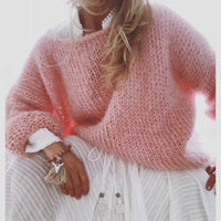 Luźny dziergany sweter damski – Freja