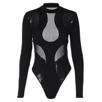 Trendy dames bodysuit met uitsneden en mesh-inzetten - Nayeli