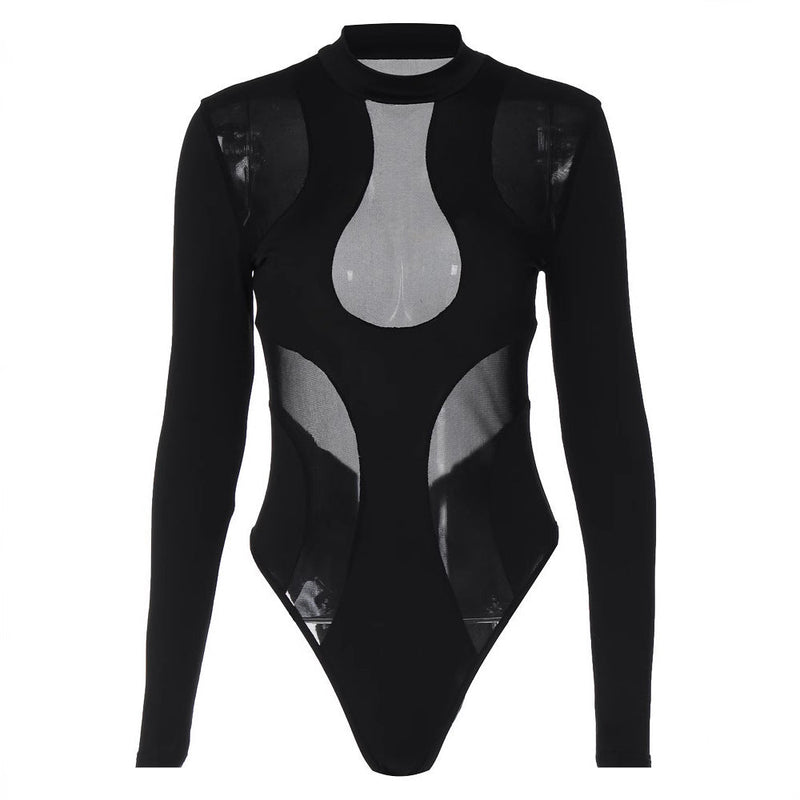 Trendy dames bodysuit met uitsneden en mesh-inzetten - Nayeli