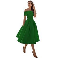 Off-shoulder & bodycon satin party dress - Mirella