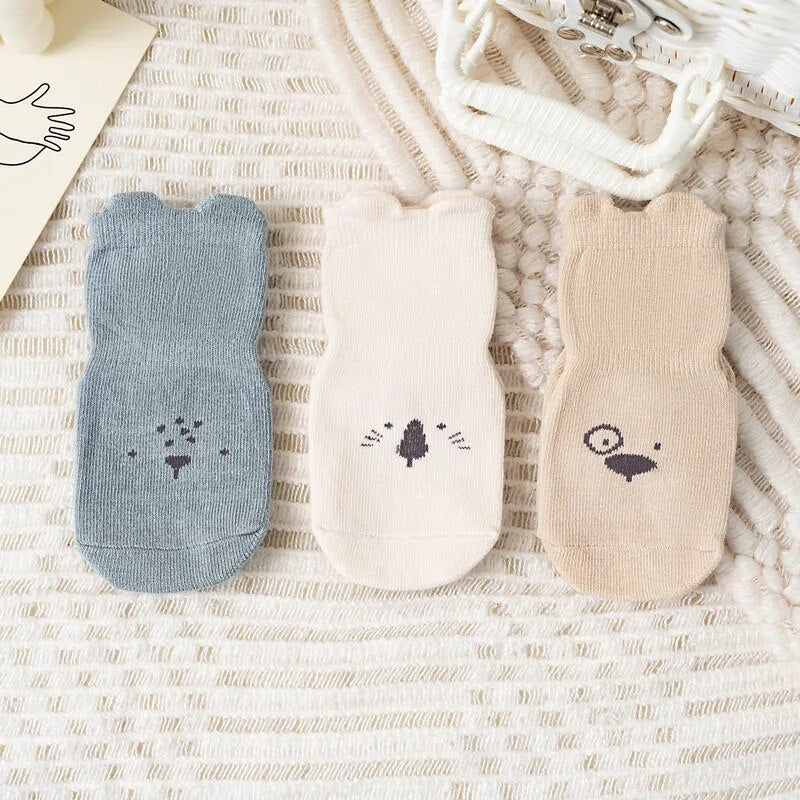 3-Pack Non-Slip Baby Socks With Rubber Grips