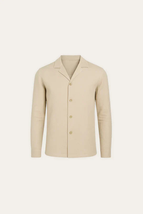 Stylish men's linen shirt with hidden button closure – Eliano