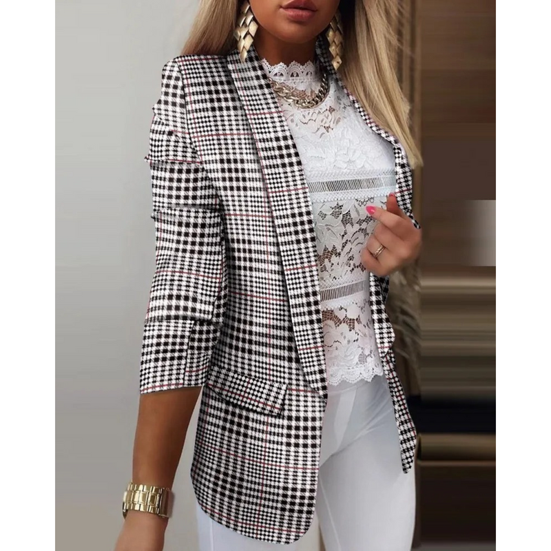 Women's Blazer with Shawl Collar and Print - Bella