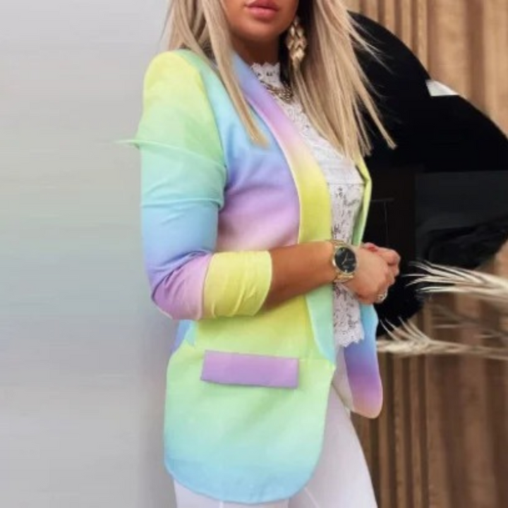 Women's Blazer with Shawl Collar and Print - Bella