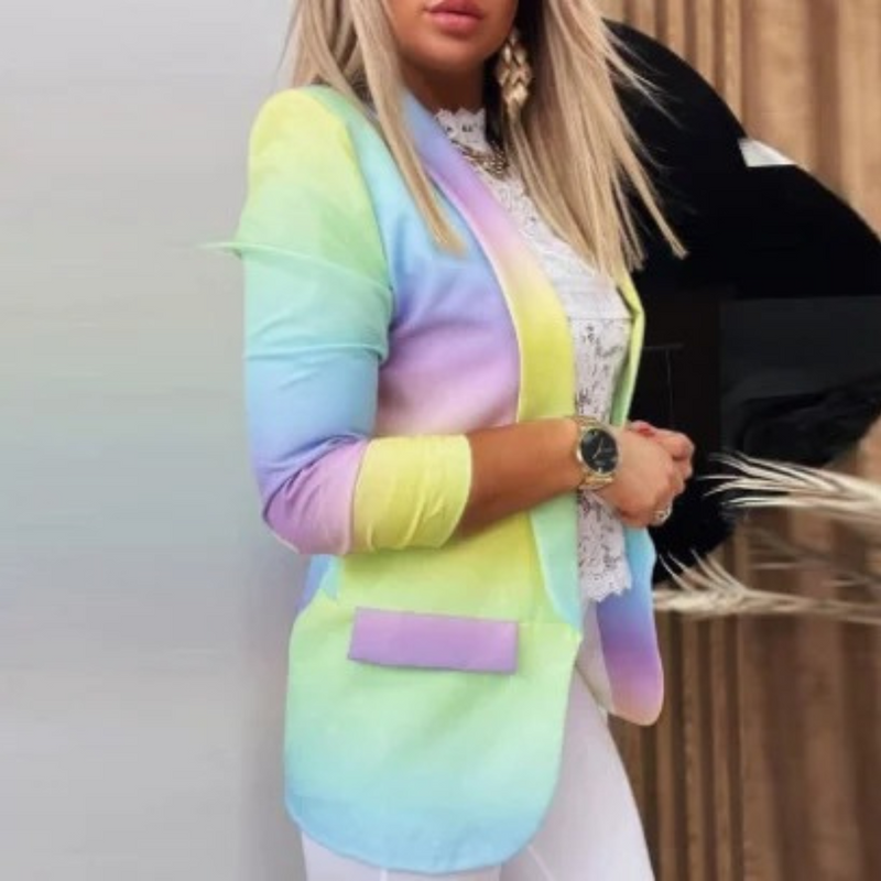 Women's Blazer with Shawl Collar and Print - Bella