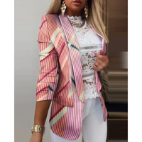 Women's Blazer with Shawl Collar and Print - Bella