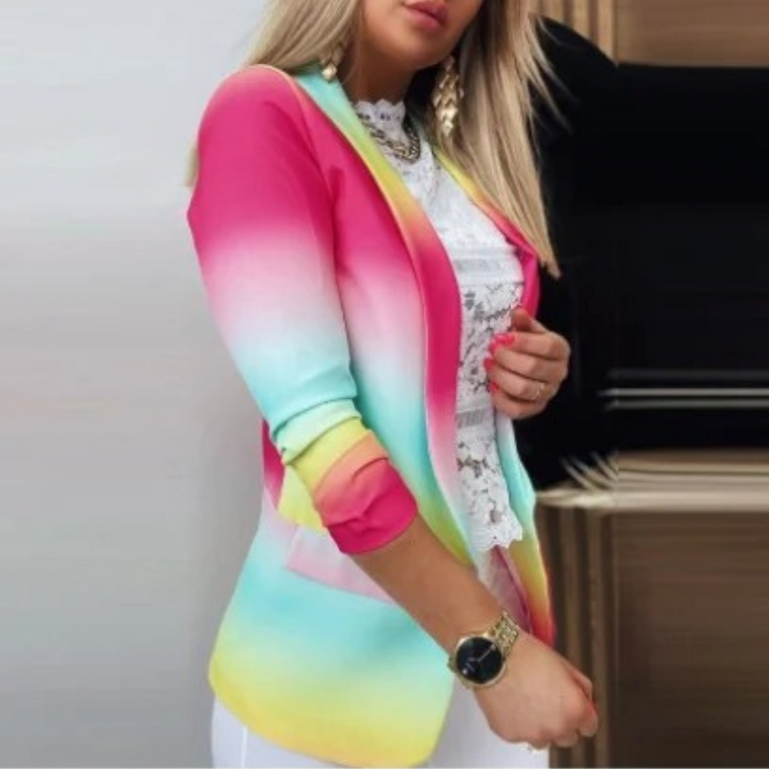 Women's Blazer with Shawl Collar and Print - Bella