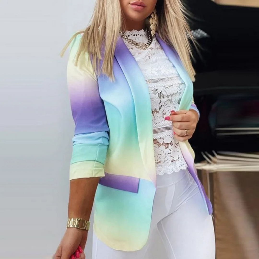 Women's Blazer with Shawl Collar and Print - Bella