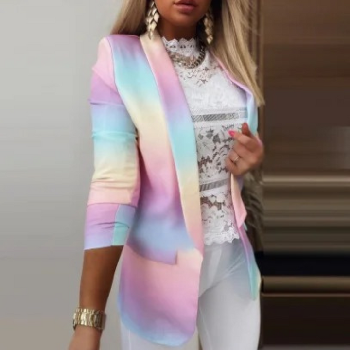 Women's Blazer with Shawl Collar and Print - Bella
