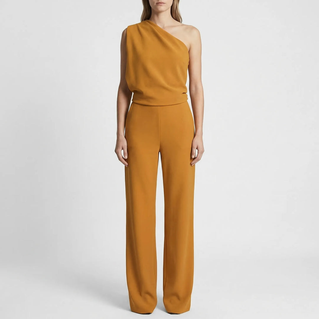 One-Shoulder Sleeveless Wide-Leg Jumpsuit - Carol