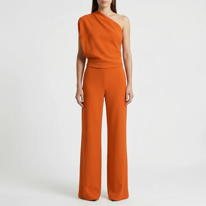 One-Shoulder Sleeveless Wide-Leg Jumpsuit - Carol