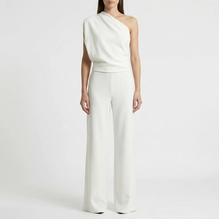 One-Shoulder Sleeveless Wide-Leg Jumpsuit - Carol