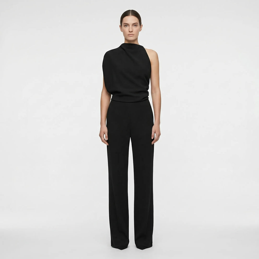 One-Shoulder Sleeveless Wide-Leg Jumpsuit - Carol