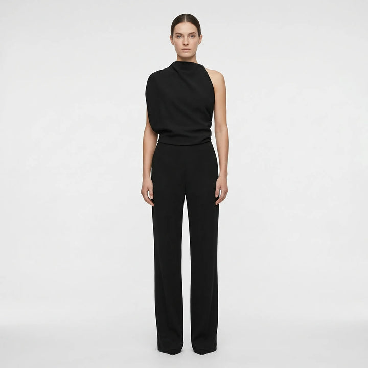 One-Shoulder Sleeveless Wide-Leg Jumpsuit - Carol