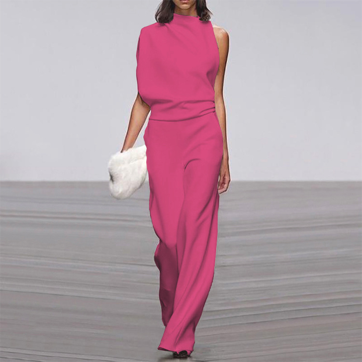 One-Shoulder Sleeveless Wide-Leg Jumpsuit - Carol