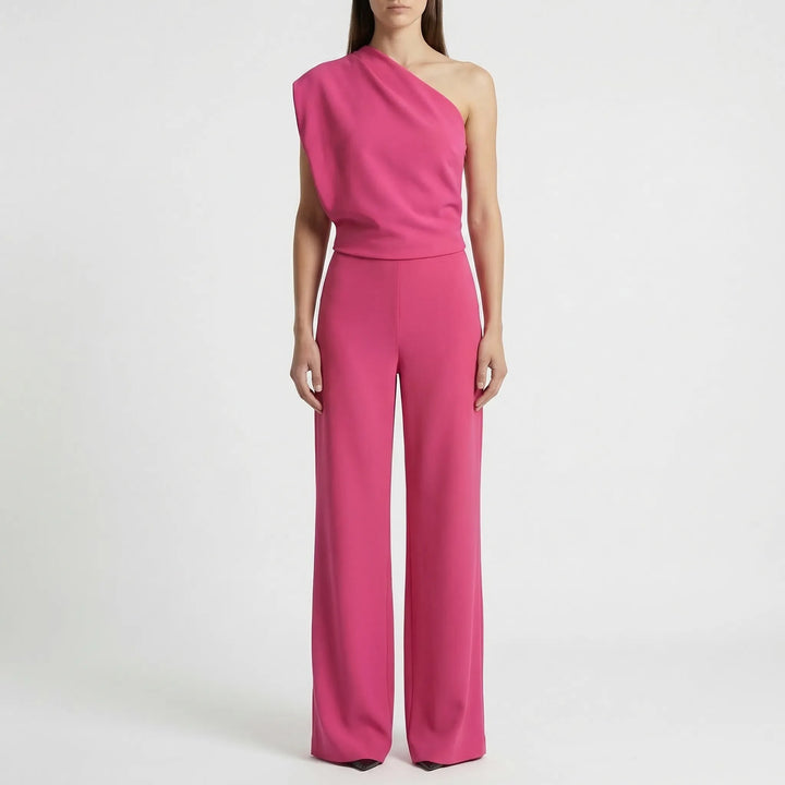 One-Shoulder Sleeveless Wide-Leg Jumpsuit - Carol
