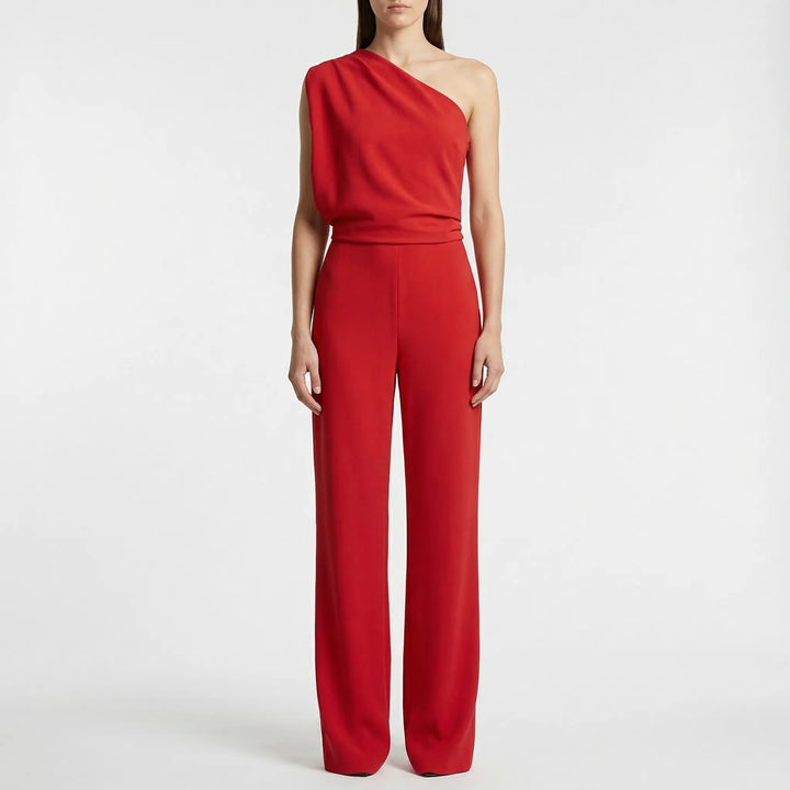 One-Shoulder Sleeveless Wide-Leg Jumpsuit - Carol