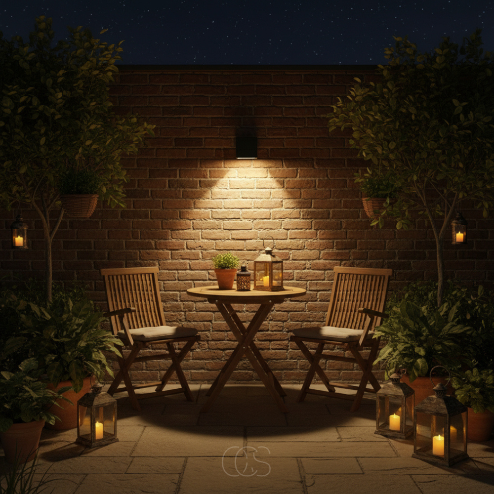 Luxe LED Solar Wall Light | Wireless IP65 Outdoor | Black 2