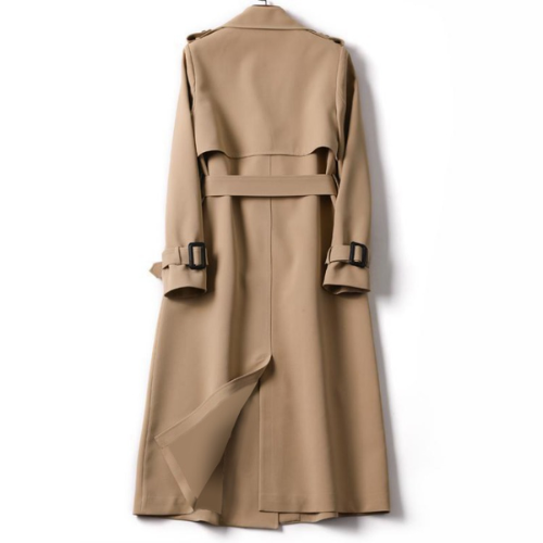 Trendy Women's Trench Coat with Double Buttons - Celina