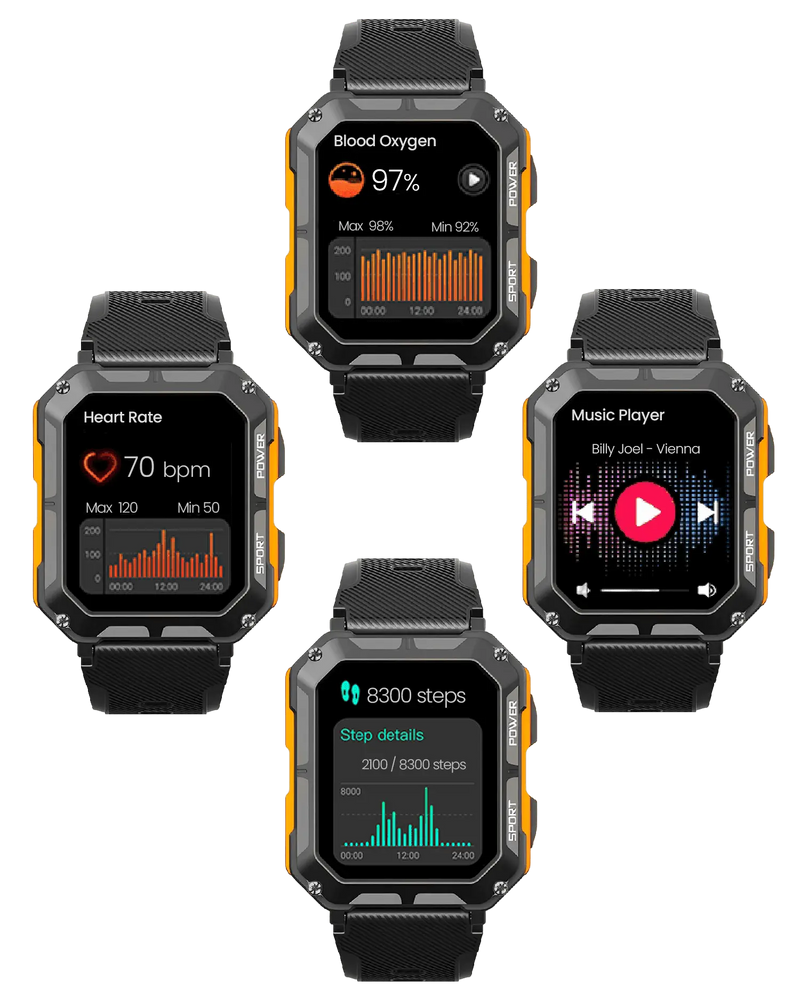 Wytrzymały smartwatch z pulsometrem i krokomierzem - EnduranceX