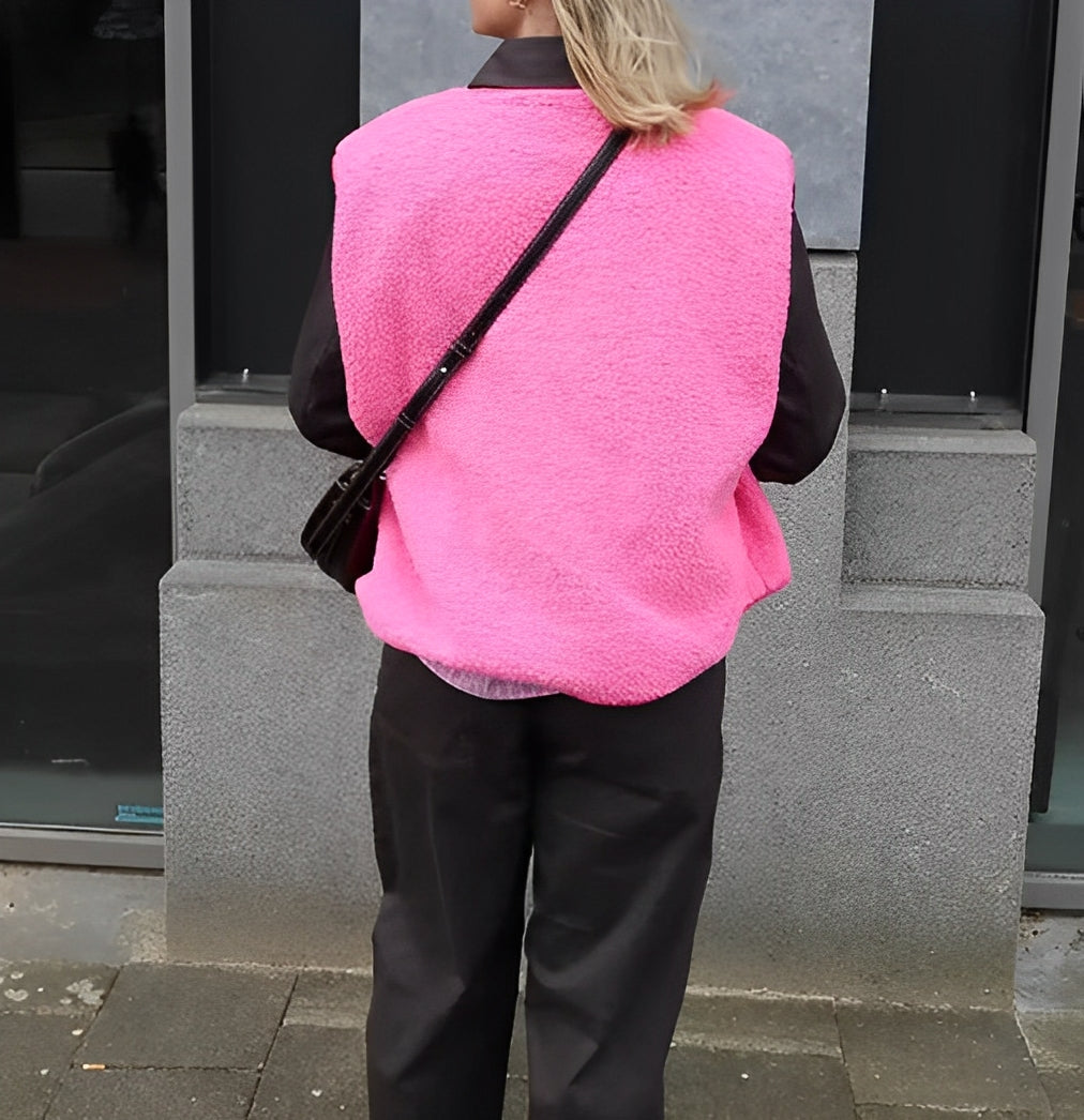 Open-Front Sleeveless Layering Vest - Claudia