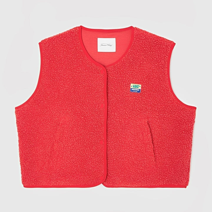 Open-Front Sleeveless Layering Vest - Claudia