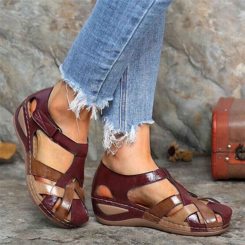 Orthopedic Wedge Sandal With Woven Upper For Women - Dana