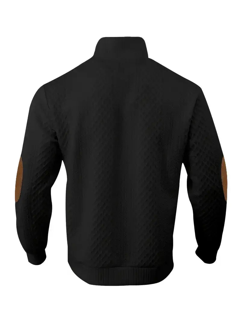 Męski dziany sweter outdoor z naszywkami - Logan