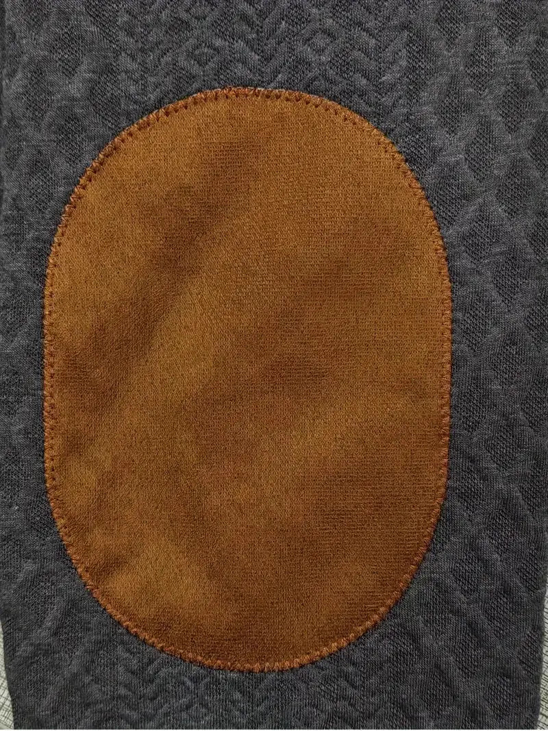 Męski dziany sweter outdoor z naszywkami - Logan