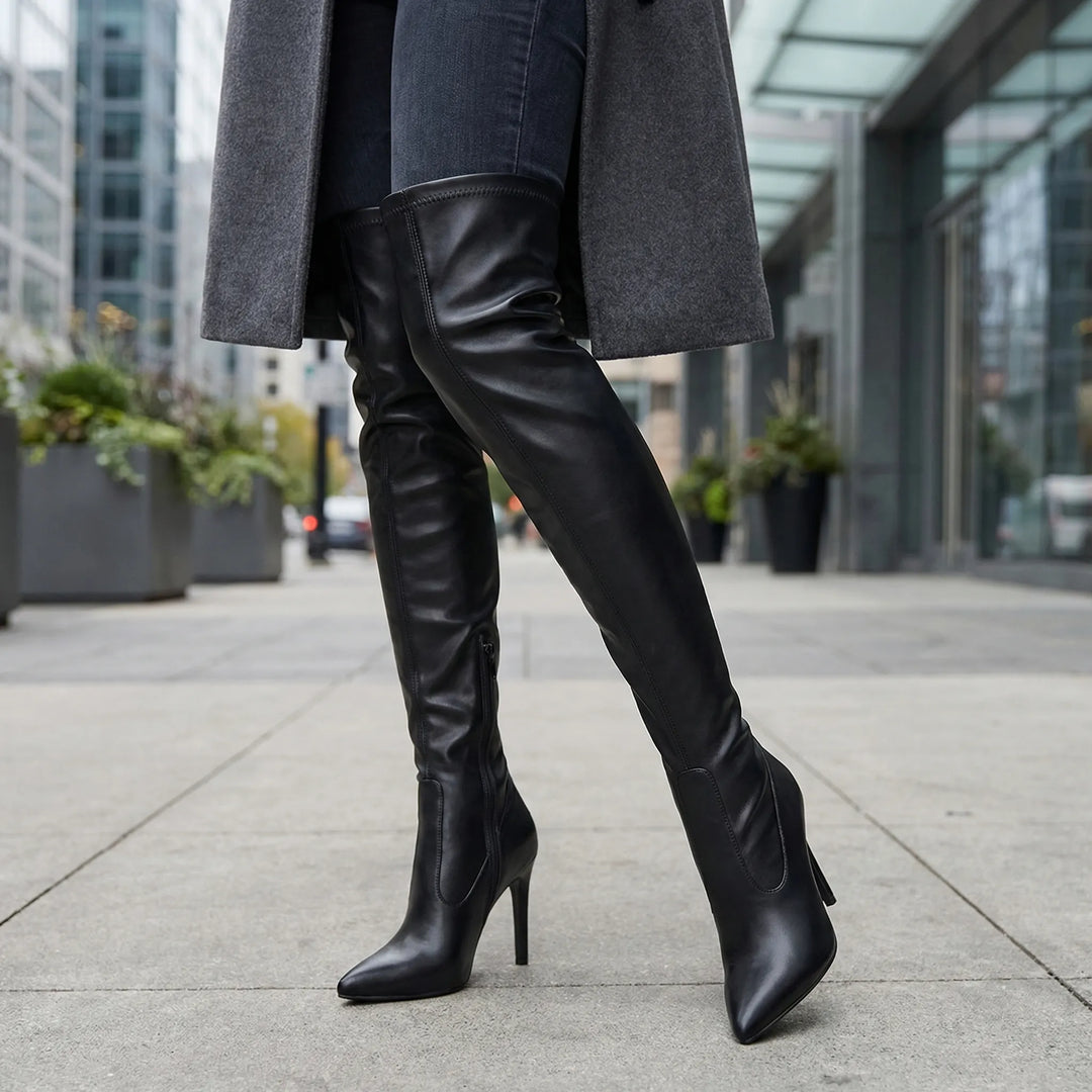 Over-The-Knee Pointed Toe Boot - Sandra