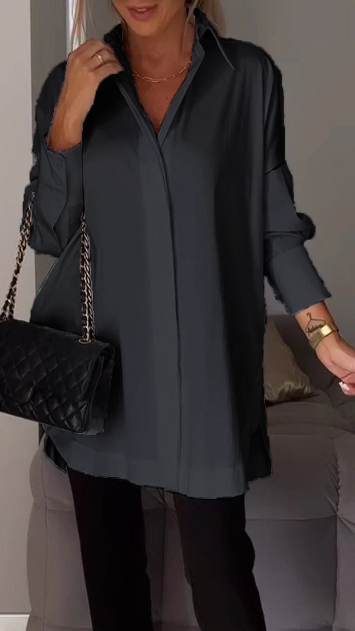 Oversized Blouse With A Collar - Mamie