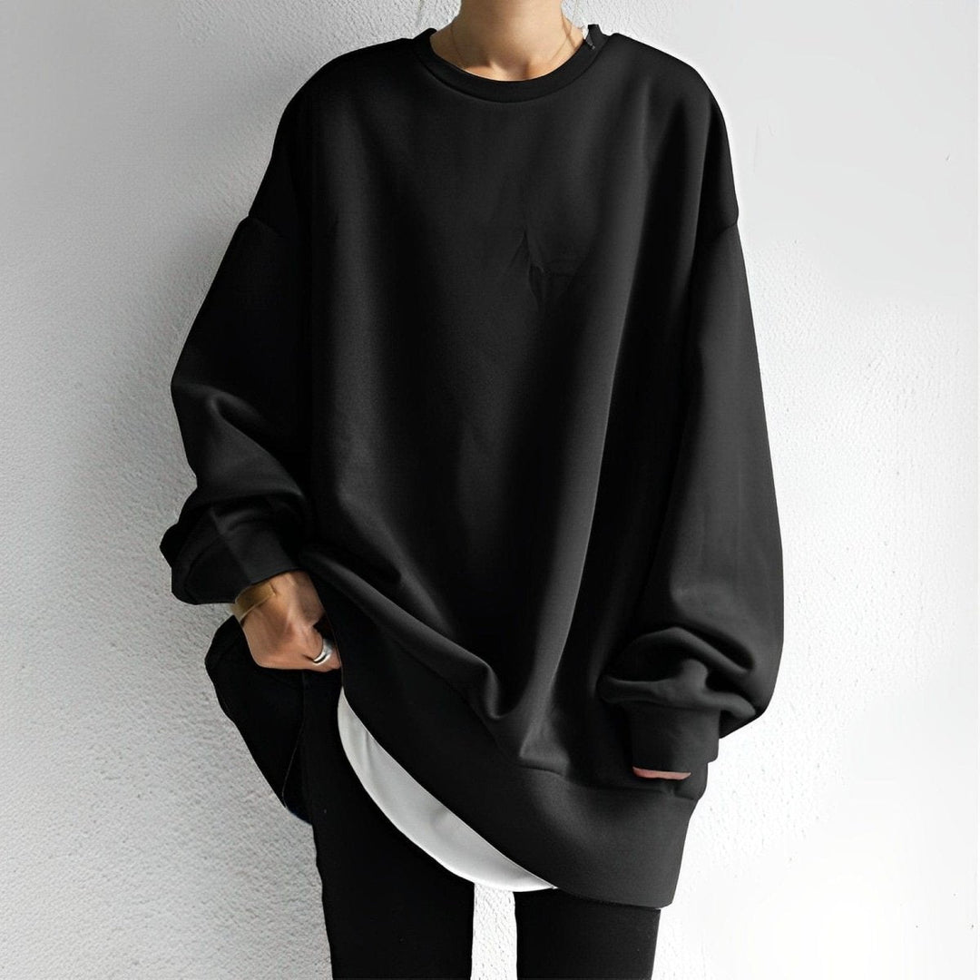 Oversized Crew Neck Jumper - Ruby