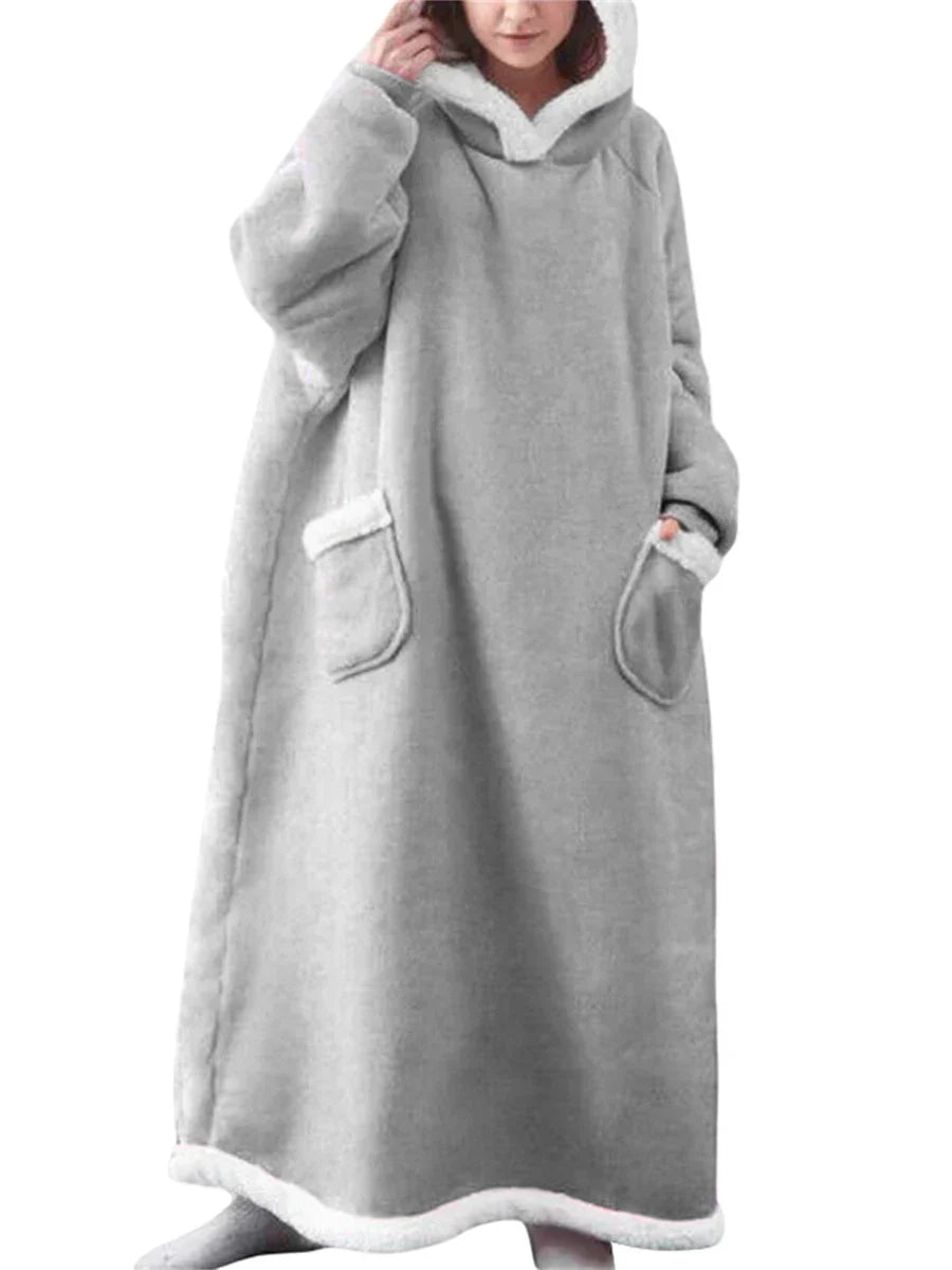 Oversized Hooded Blanket With Front Pocket - Lola