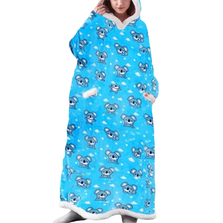 Oversized Hooded Blanket With Front Pocket - Lola