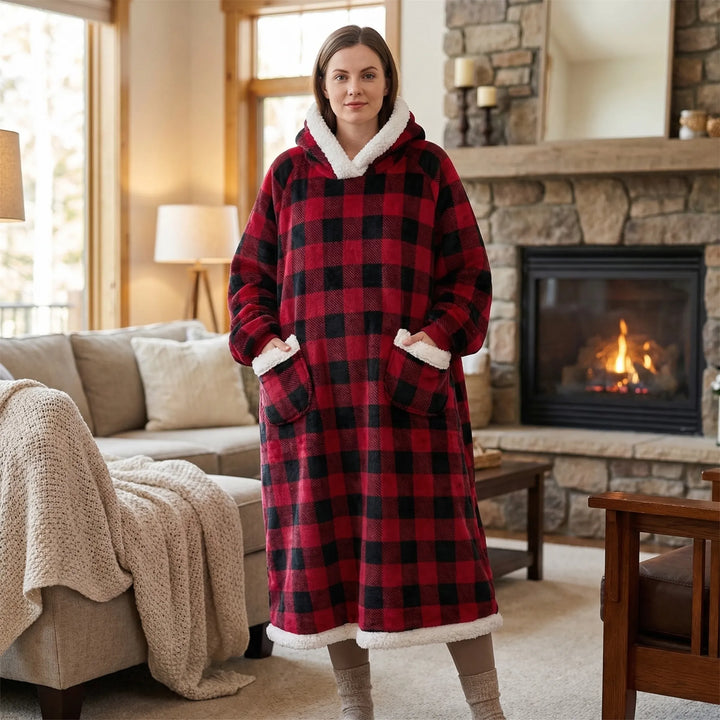 Oversized Hooded Blanket With Front Pocket - Lola