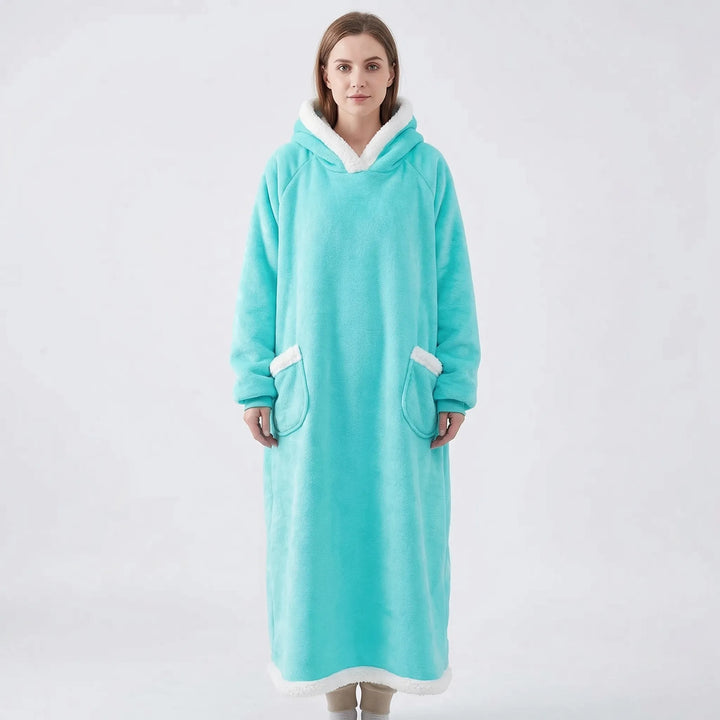 Oversized Hooded Blanket With Front Pocket - Lola