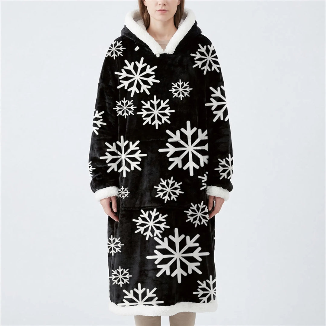 Oversized Hooded Blanket With Front Pocket - Lola