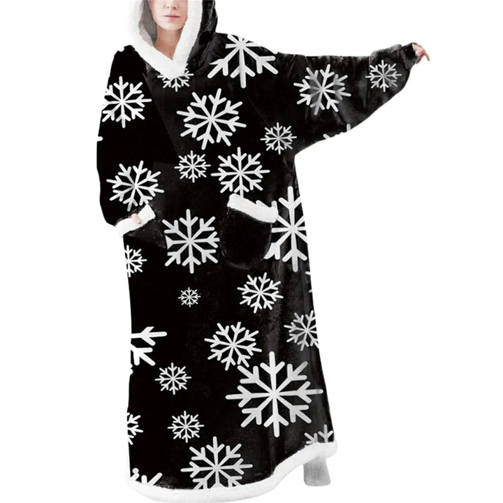 Oversized Hooded Blanket With Front Pocket - Lola