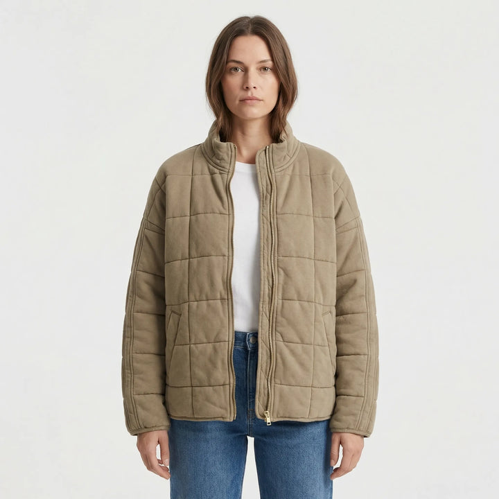Oversized Quilted Zip-Up Jacket - Kathy