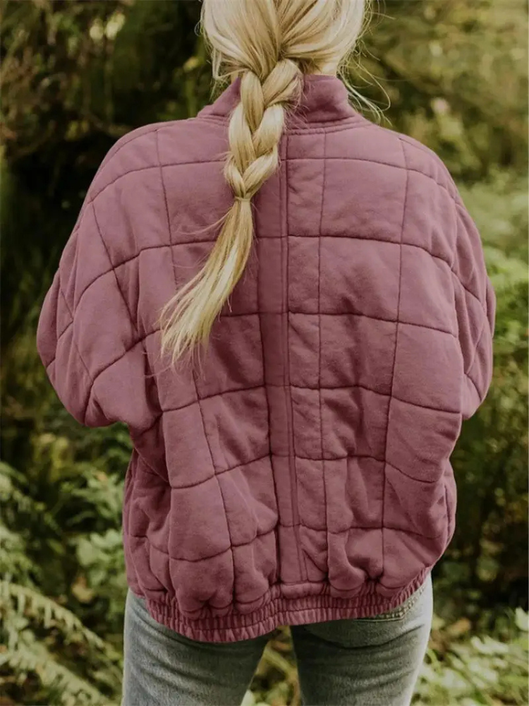 Oversized Quilted Zip-Up Jacket - Kathy