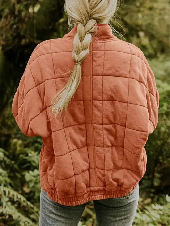 Oversized Quilted Zip-Up Jacket - Kathy