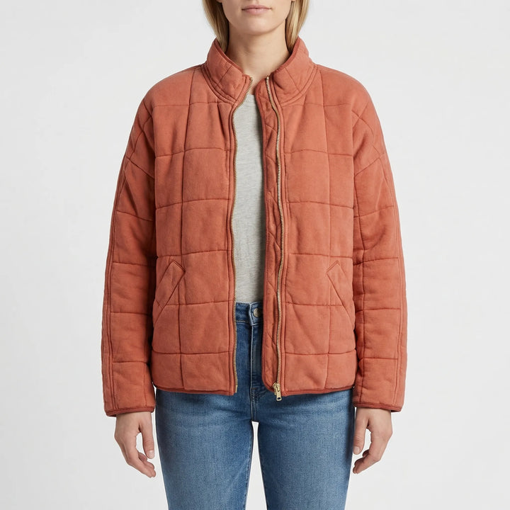 Oversized Quilted Zip-Up Jacket - Kathy
