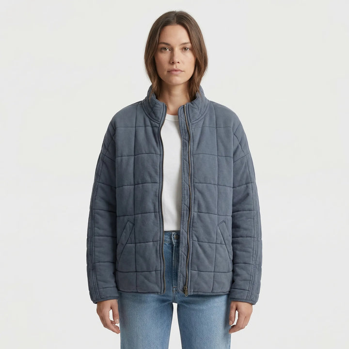 Oversized Quilted Zip-Up Jacket - Kathy